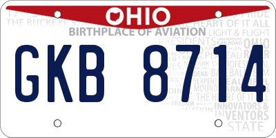 OH license plate GKB8714