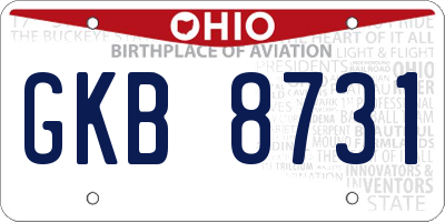 OH license plate GKB8731