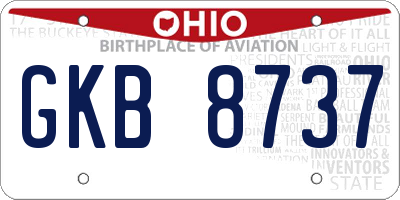 OH license plate GKB8737