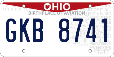 OH license plate GKB8741