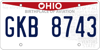 OH license plate GKB8743