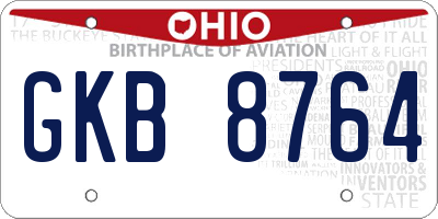 OH license plate GKB8764