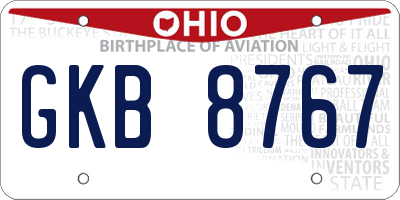 OH license plate GKB8767