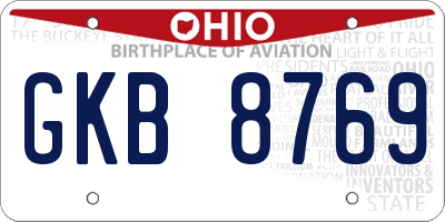 OH license plate GKB8769