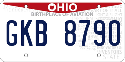 OH license plate GKB8790