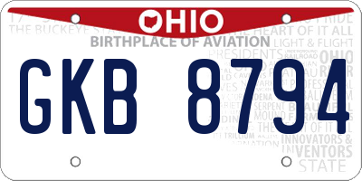 OH license plate GKB8794