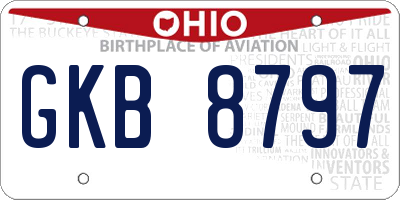 OH license plate GKB8797
