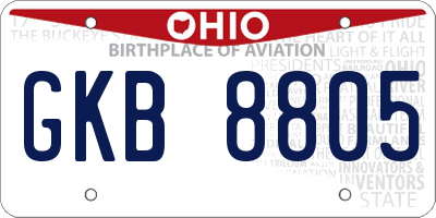 OH license plate GKB8805