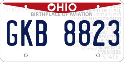 OH license plate GKB8823