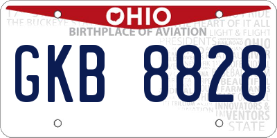 OH license plate GKB8828