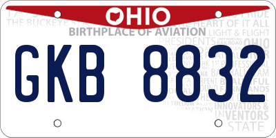 OH license plate GKB8832