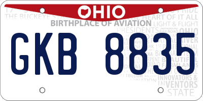 OH license plate GKB8835