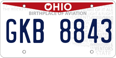 OH license plate GKB8843