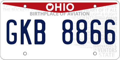 OH license plate GKB8866