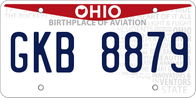 OH license plate GKB8879