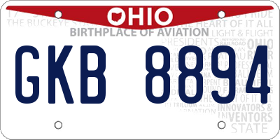 OH license plate GKB8894