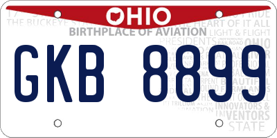 OH license plate GKB8899