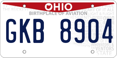 OH license plate GKB8904