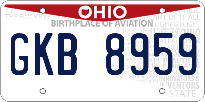 OH license plate GKB8959