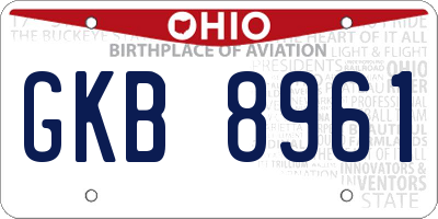 OH license plate GKB8961
