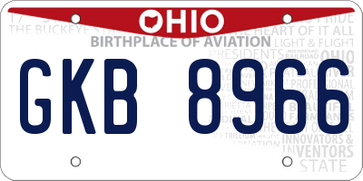 OH license plate GKB8966