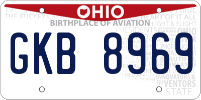 OH license plate GKB8969