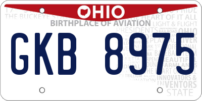 OH license plate GKB8975