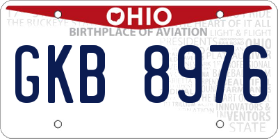 OH license plate GKB8976