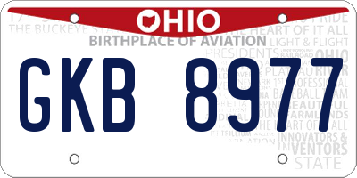 OH license plate GKB8977