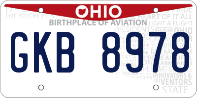 OH license plate GKB8978