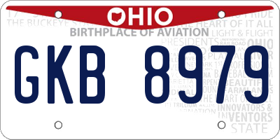 OH license plate GKB8979