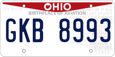 OH license plate GKB8993