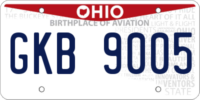 OH license plate GKB9005