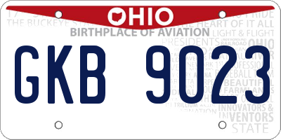 OH license plate GKB9023