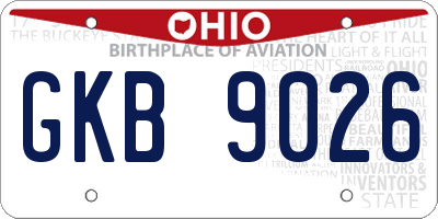 OH license plate GKB9026