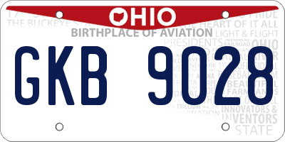 OH license plate GKB9028