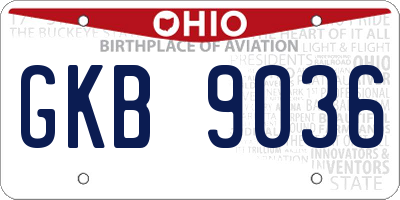 OH license plate GKB9036