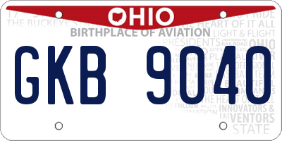 OH license plate GKB9040