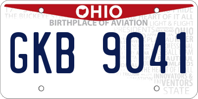 OH license plate GKB9041