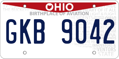 OH license plate GKB9042