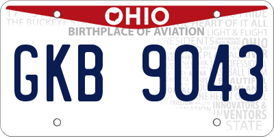 OH license plate GKB9043