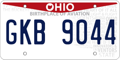 OH license plate GKB9044