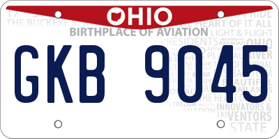 OH license plate GKB9045