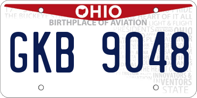 OH license plate GKB9048