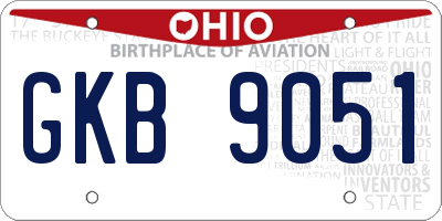 OH license plate GKB9051