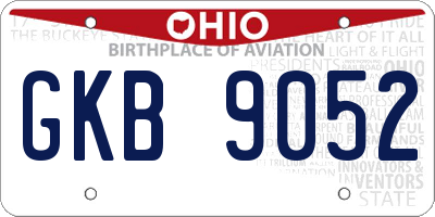 OH license plate GKB9052
