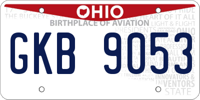 OH license plate GKB9053