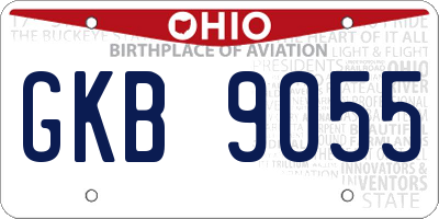 OH license plate GKB9055