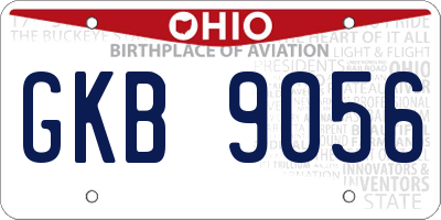 OH license plate GKB9056