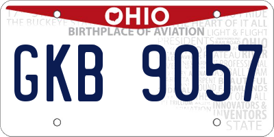 OH license plate GKB9057